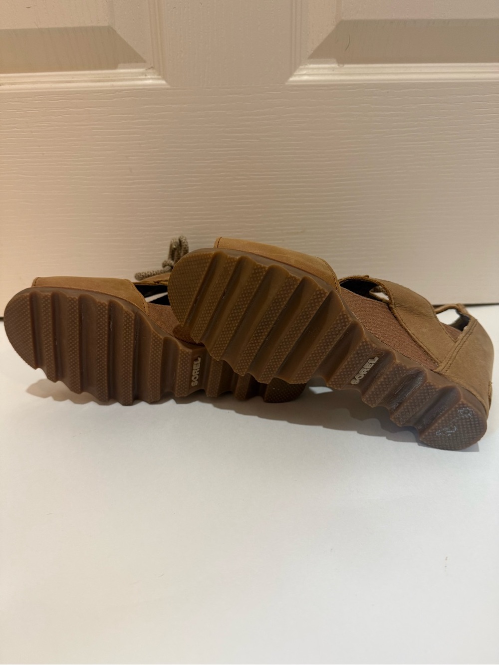 Women’s Sorel Open-Toe Lace-Up Sandals in Tan - Picture 7 of 7